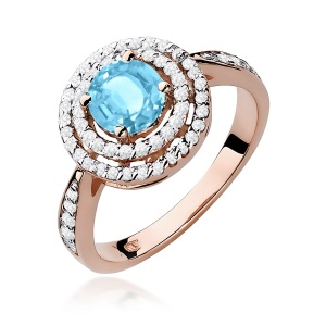 Pierścionek W0274 Topaz Swiss 0,80ct różowe złoto