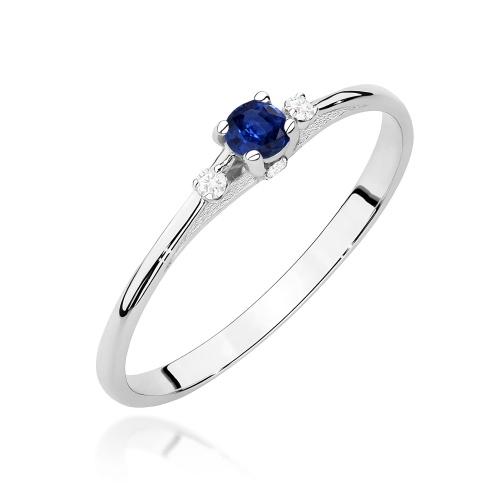 Pierścionek W0614 Szafir 0,15ct białe złoto