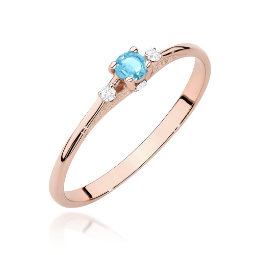 Prsteň W0614 Topás 0,15ct Ružové zlato