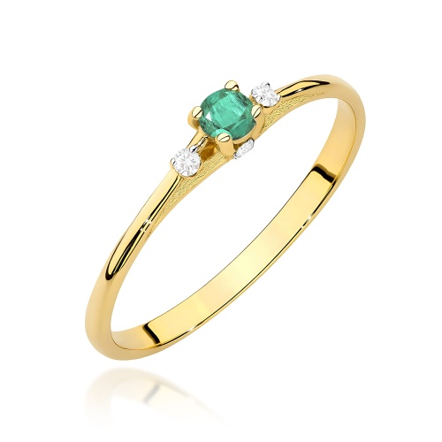 Gyűrű W0614 Smaragd 0,15ct Sárga arany