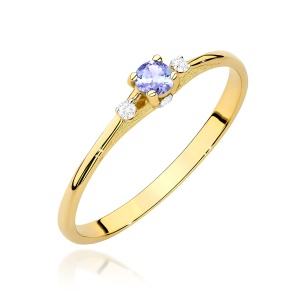 Pierścionek W0614 Tanzanit 0,15ct żółte złoto