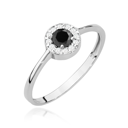 Bague W0616 Diamant noir 0,30ct Or blanc