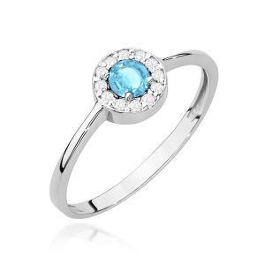 Pierścionek W0616 Topaz Swiss 0,25ct białe złoto