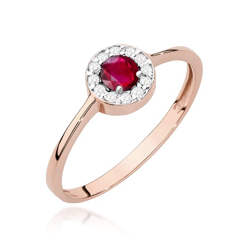 Bague W0616 Rubis 0,30ct Or rose