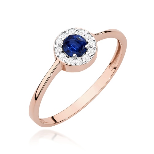 Pierścionek W0616 Szafir 0,30ct różowe złoto