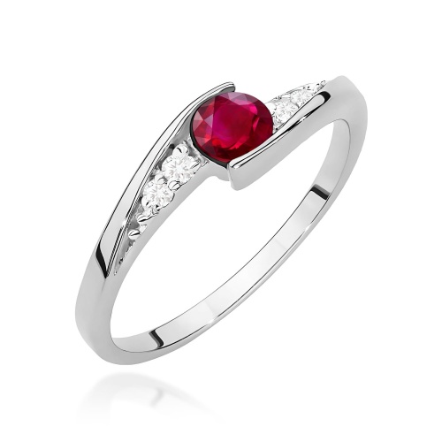 Bague W0618 Rubis 0,30ct Or blanc