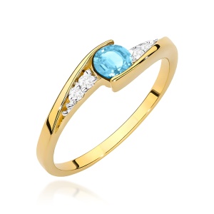 Pierścionek W0618 Topaz Swiss 0,25ct żółte złoto