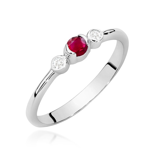 Bague W0620 Rubis 0,15ct Or blanc