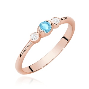 Pierścionek W0620 Topaz Swiss 0,15ct różowe złoto