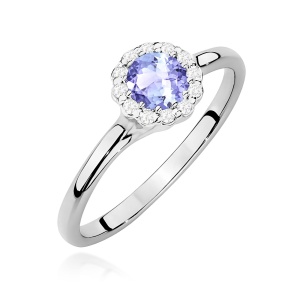 Pierścionek W0622 Tanzanit 0,50ct białe złoto