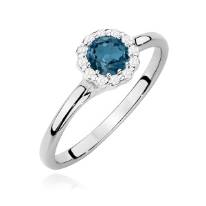 Pierścionek W0622 Topaz London Blue 0,50ct białe złoto