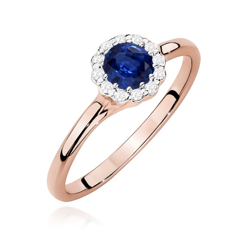 Pierścionek W0622 Szafir 0,50ct różowe złoto