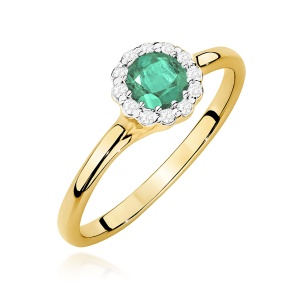 Pierścionek W0622 Szmaragd 0,50ct żółte złoto