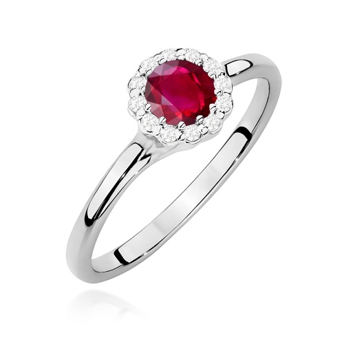 Bague W0622 Rubis 0,60ct Or blanc