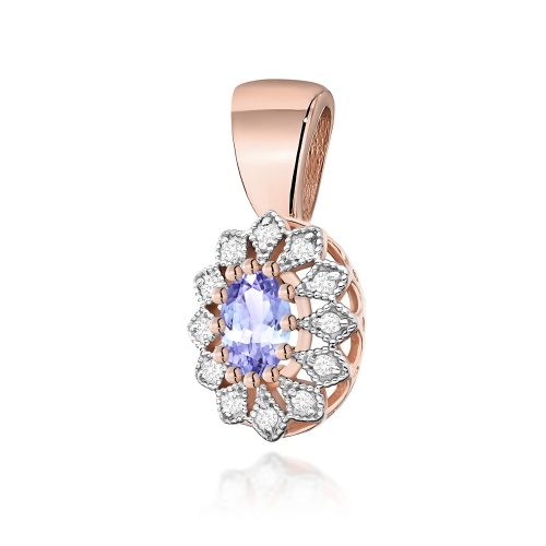 Pendentif Z0354 Tanzanite 0,40ct Or rose