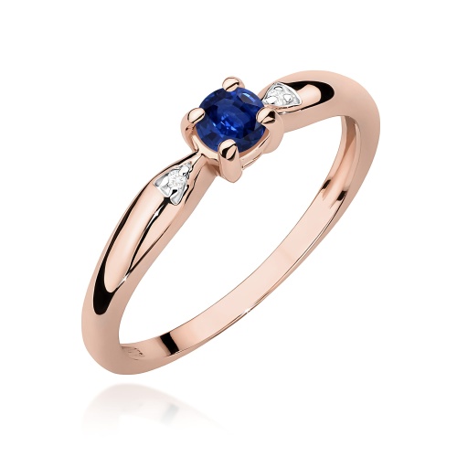 Pierścionek W0469 Szafir 0,15ct różowe złoto