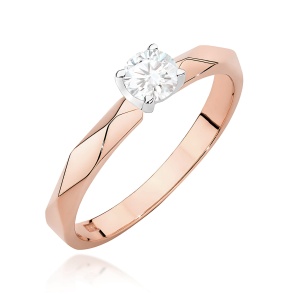 Pierścionek W0484 Diament 0,25ct różowe złoto