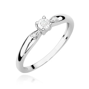 Pierścionek W0469 Diament 0,02ct białe złoto
