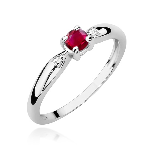 Bague W0469 Rubis 0,15ct Or blanc