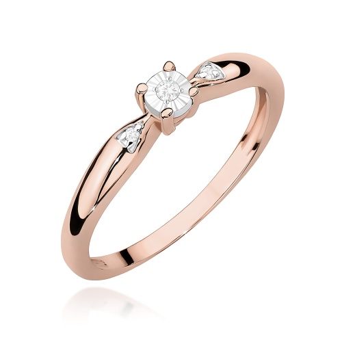 Bague W0469 Diamant 0,02ct Or rose