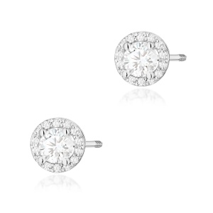 Kolczyki K0509 Diament 2 x 0,50ct białe złoto sztyft zakręcany