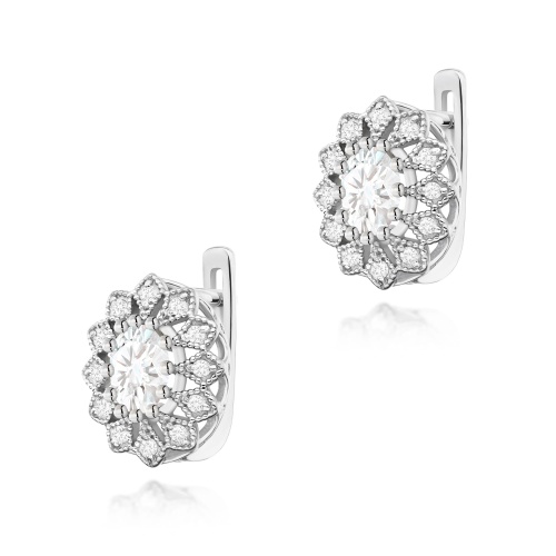 Boucles d’oreilles K0354 Diamant de laboratoire 2 x 0,40ct Or blanc