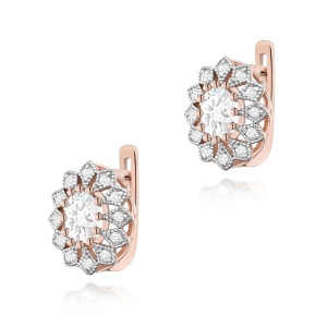 Kolczyki K0354 Diament Laboratoryjny 2 x 0,40ct różowe złoto