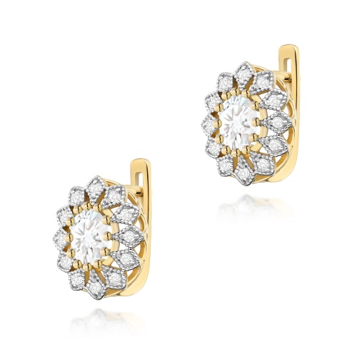 Kolczyki K0354 Diament Laboratoryjny 2 x 0,40ct żółte złoto