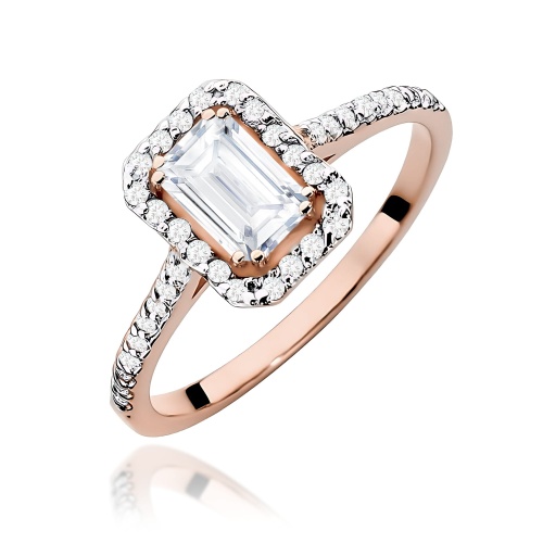 Prsten W0403 Laboratorní diamant 0,60ct Růžové zlato