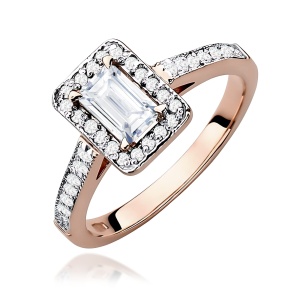 Pierścionek W0422 Diament Laboratoryjny 0,60ct różowe złoto