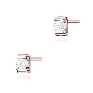 Kolczyki K0343 Diament 2 x 0,10ct różowe złoto