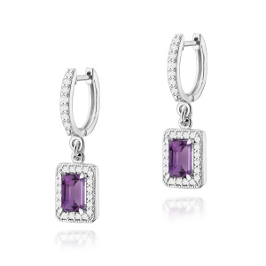 Kolczyki K0422 Ametyst 2 x 0,50ct białe złoto