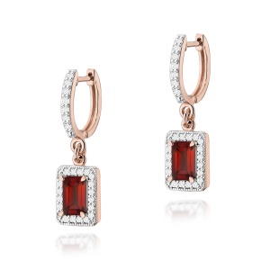 Kolczyki K0422 Granat 2 x 0,70ct różowe złoto
