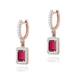 Kolczyki K0422 Rubin 2 x 0,80ct różowe złoto