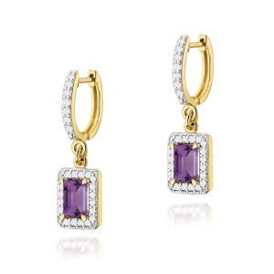 Kolczyki K0422 Ametyst 2 x 0,50ct żółte złoto