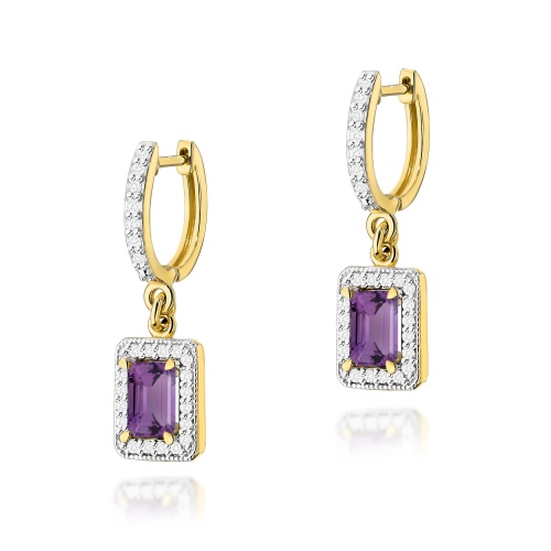 Boucles d’oreilles K0422 Améthyste 2 x 0,50ct Or jaune