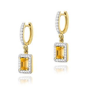 Kolczyki K0422 Cytryn 2 x 0,60ct żółte złoto