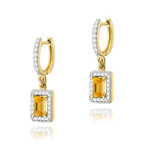 Boucles d’oreilles K0422 Citrine 2 x 0,60ct Or jaune