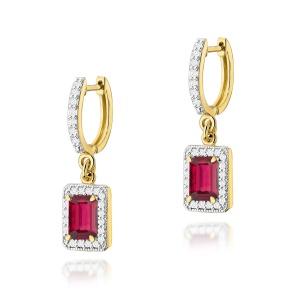 Kolczyki K0422 Rubin 2 x 0,80ct żółte złoto