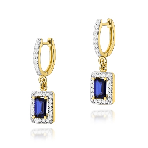 Boucles d’oreilles K0422 Saphir 2 x 0,60ct Or jaune