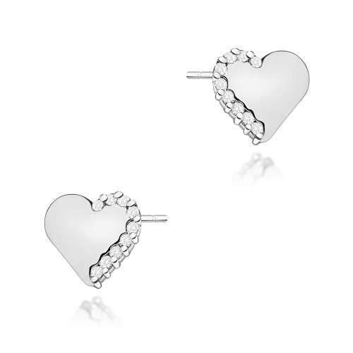 Boucles d’oreilles K0505 avec diamants Or blanc