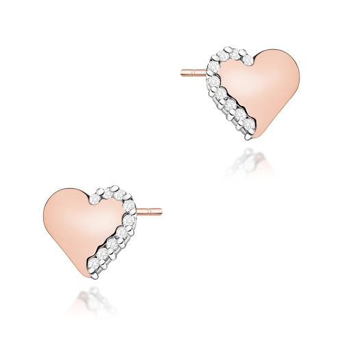 Kolczyki K0505 z diamentami różowe złoto