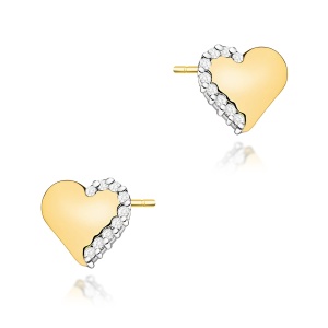 Kolczyki K0505 z diamentami żółte złoto