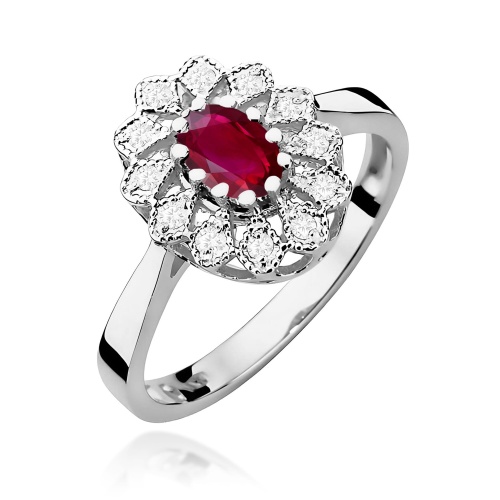 Bague W0354 Rubis 0,60ct Or blanc