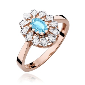 Pierścionek W0354 Topaz Swiss 0,50ct różowe złoto