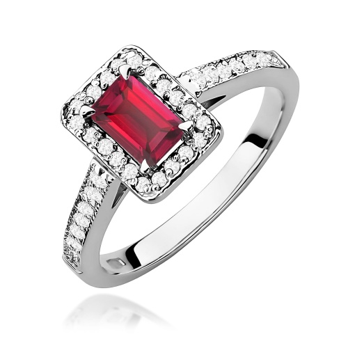 Bague W0422 Rubis 0,80ct Or blanc