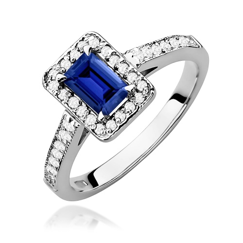 Pierścionek W0422 Szafir 0,60ct białe złoto