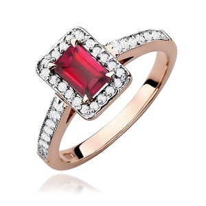 Pierścionek W0422 Rubin 0,80ct różowe złoto