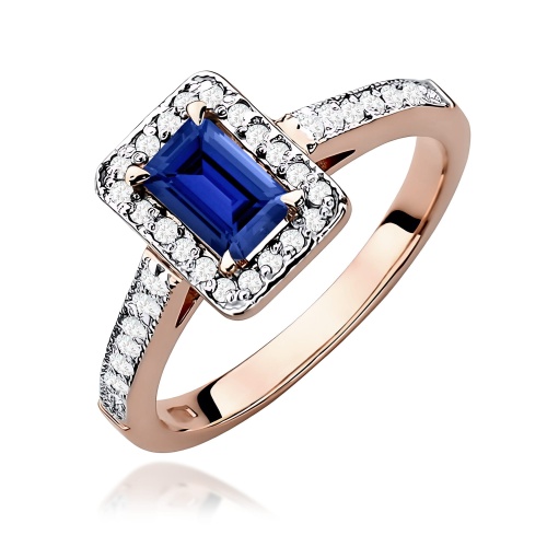 Pierścionek W0422 Szafir 0,60ct różowe złoto
