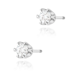 Kolczyki K0220 Diament 2 x 0,25ct białe złoto sztyft zakręcany
